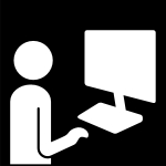 arbeta vid datorn, Pictogram. arbeta vid datorn, Pictogram.